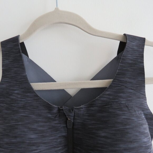 LULULEMON Enlite Bra Zip Front High Support Static Rain Dark Cast Black Size 32E - Picture 4 of 13